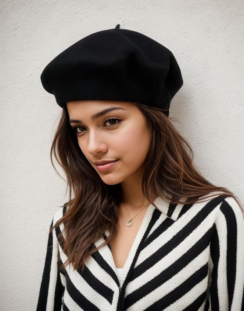 EGANO Women's ​​Beret Hats​​ - French Wool Blend Winter Cap, 70% Wool All-Season Soft ​​Beret Hats for Women​​ (Multi-Color)​ - Image 3